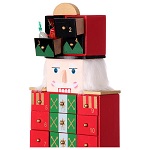 calendario d'avvento schiaccianoci cassetti legno colorato 50x16x10 cm