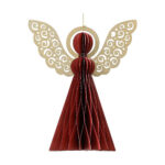 decorazione di carta angelo rosso 100 fsc h 15 cm
