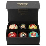 luxury box christmas 6 pezzi palline albero in cartapesta 80 mm