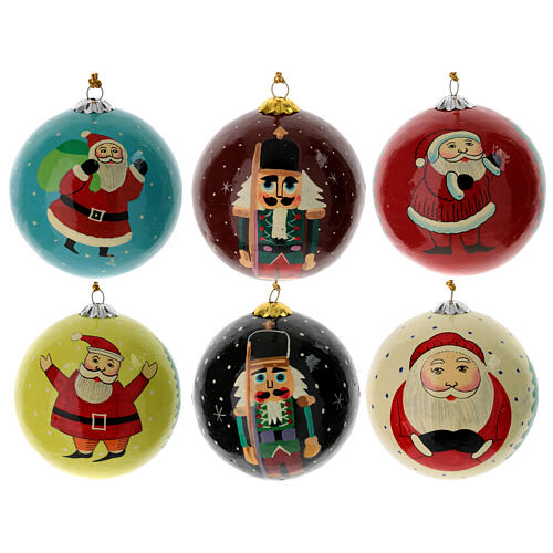 luxury box christmas 6 pezzi palline albero in cartapesta 80 mm