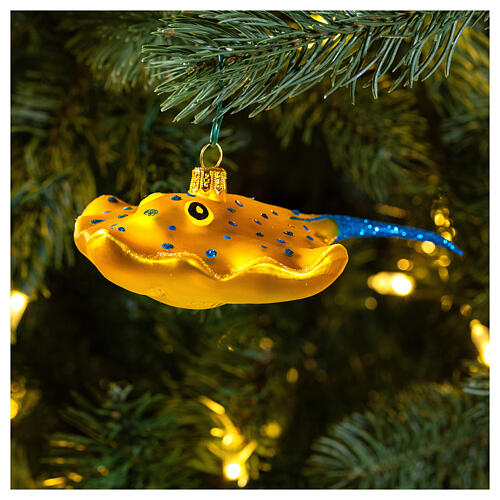 manta gialla decorazione vetro soffiato albero di natale