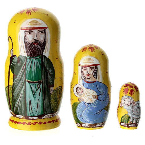 matrioska natività gialla 10 cm