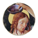 battesimo di cristo particolare perugino diametro 6 cm retouch bottega tifernate