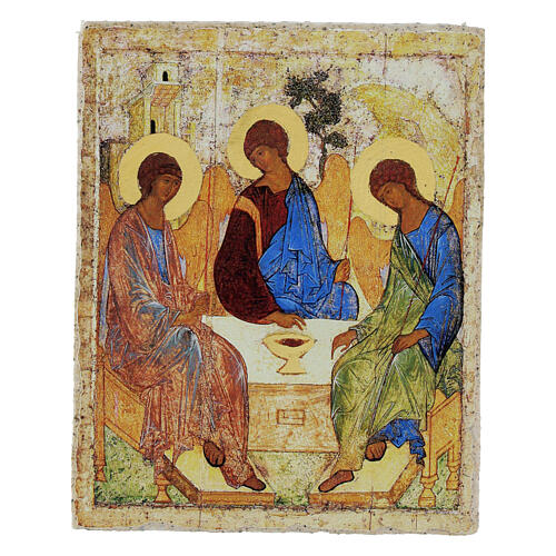 icona della trinità retouch andrei rublev 9x12 cm bottega tifernate