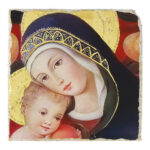 madonna crivelli 9x9 cm retouch bottega tifernate particolare