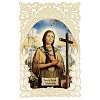 santino di santa kateri tekakwitha decoro merlettato 11x7 cm