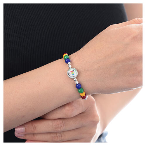 bracciale giubileo 2025 elasticizzato perline ceramica