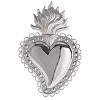 cuore votivo decoro floreale 10.5x7 cm