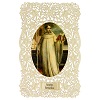 santino di san bernardo di chiaravalle decoro merlettato 11x7 cm