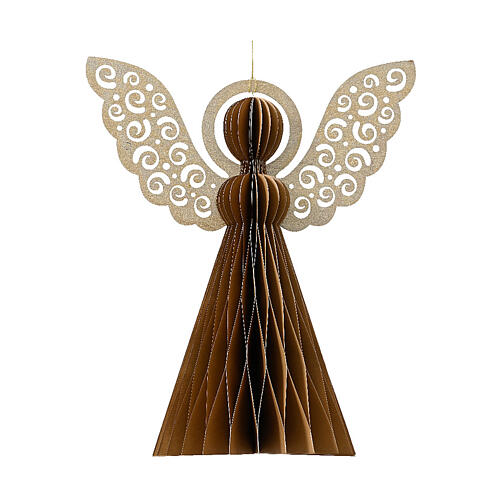 decorazione per albero di natale carta 100 fsc angelo color nocciola 8 cm
