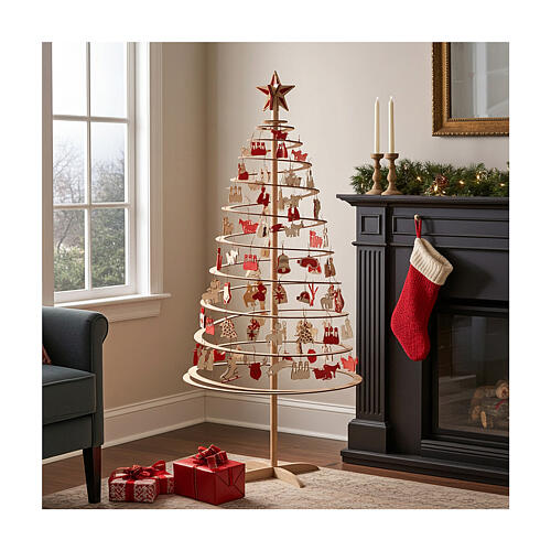 spira nativity addobbi albero 6 cm natale medium feltro legno 20 pz