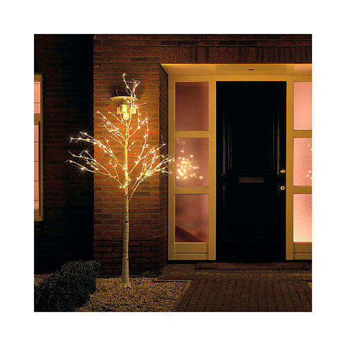 albero bianco 600 microled esterno con neve h 180 cm