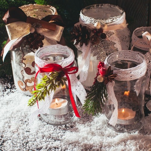barattoli in vetro natalizi