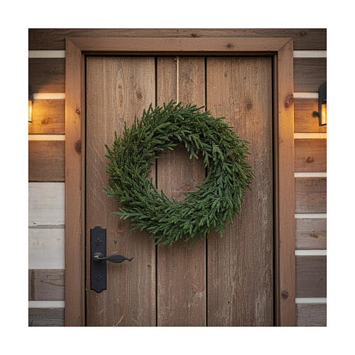 corona avvento ghirlanda natalizia glitterata 45 cm verde