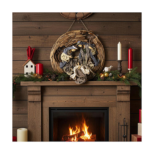 corona legno natività 50 cm celebration diam. 85 cm