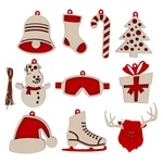 decorazioni natalizie 8 cm spira large legno feltro 10 pz