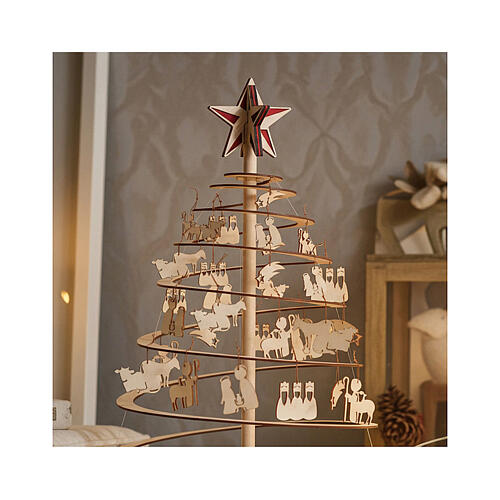 decorazioni spira nativity 8 cm albero natale presepe large legno 20pz