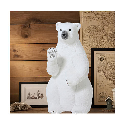 orso polare in piedi glitter addobbo natale 71x58x103 cm