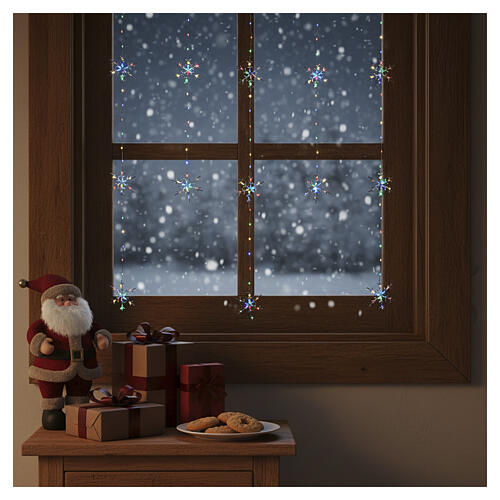 tenda luminosa pioggia di fiocchi di neve 234 nanoled rgb