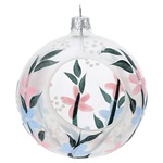 pallina lanterna porta tealight motivi floreali vetro soffiato 90 mm