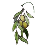 ramo d'ulivo in vetro colorato