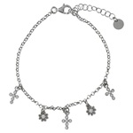 bracciale charms zirconi bianchi argento 925 rodiato benedictus