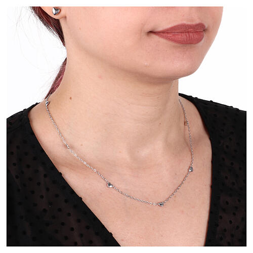 collana cinque cuoricini acciaio inox