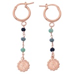 orecchini pendenti grani celesti madonna argento 925 rose benedictus