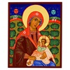 icona madre del latte stile russo dipinta 30x25 cm