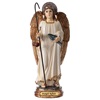 statua arcangelo raffaele bianco oro resina 20 cm