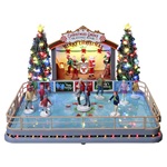 christmas grove skating rink scena animata lemax caddington village 21x33x31 cm 14870