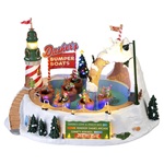 dashers bumper boats scena animata lemax santas wonderland 23x36x28 cm 64638