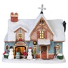 snow day edificio illuminato lemax caddington village 17x19x12 cm 85356