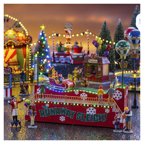 the runaway sleigh accessorio da tavolo lemax carnival 21x30x11 cm 54453