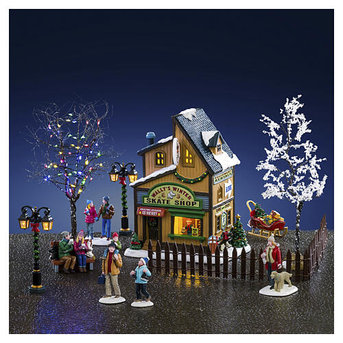 wallys winter skate shop set articolo lemax vail village 15x56x26 cm 66711