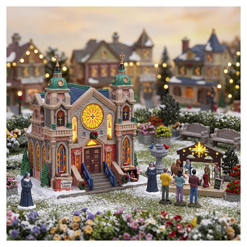 st.stanislaus cathedral edificio illuminato lemax caddington village 23x22x16 cm 65559